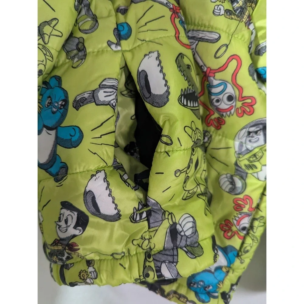 Disney Pixar Toy Story Kids Puffer Jacket‎ Size 4 Green Buzz Woody Forky Rex